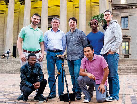 A team of Wits physicists and engineers teamed up to build a prototype device aimed at solving Africa’s digital divide. Credit: Wits University.